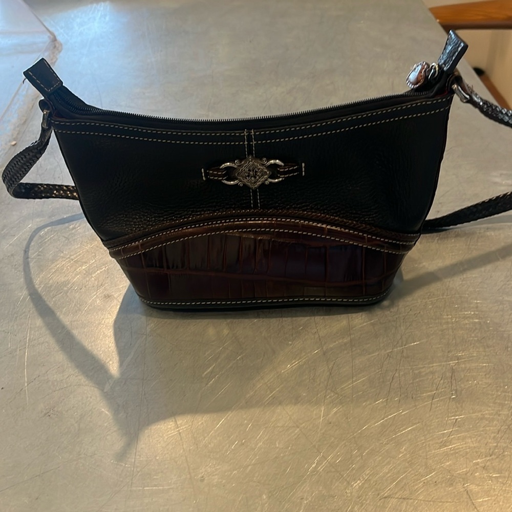 Brighton black pebbled leather small shoulder bag